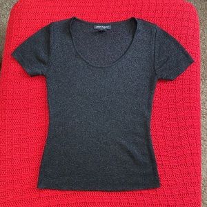 VTG Betsey Johnson Black Metallic Knit Sweater Top